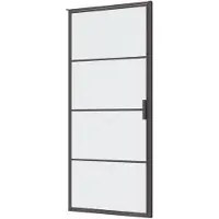 Guido Gusto Douchedeur 100x200cm 6mm Nano glas mat zwart serie Rafaella