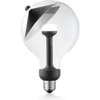 Home Sweet Home Design LED Lichtbron Move Me - Zwart/Zilver - G120 Cone LED lamp - 12/12/18.6cm - Met verstelbare diffuser via magneet - geschikt voor E27 fitting - Dimbaar - 5W 400lm 2700K - warm wit licht
