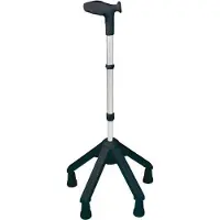 Rebotec Vierpoot Wandelstok Links Zwart