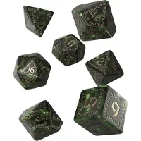Q-workshop SRUN98 - RuneQuest dobbelstenen set, fles groen & goud (7)