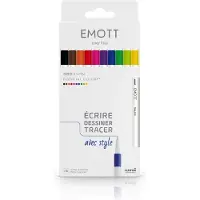 Uni-Ball Uni Emott - Fineliner stiften - Essentiële kleuren - set van 10 kleuren