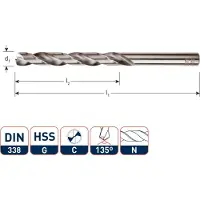 Rotec HSS-G Spiraalb. DIN 338 splitpoint 13,0 mm/ in Etui - 105.1300E
