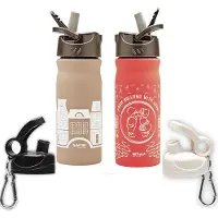 Retulp Dutchie - Waterflessen - Waterfles met Rietje - Drinkfles kinderen - Drinkfles - Drinkflessen - 400 ml - 2 stuks