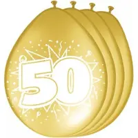 Folat 48x stuks jubileum ballonnen 50 jaar 30 cm - Feestartikelen en versiering 50 jaar getrouwd