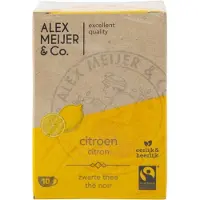 Alex Meijer Theezakjes Citroen Smaak Grote verpakking 60 zakjes 2 gram Fair Trade