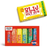Tony's Chocolonely - Chocoladecadeau - Lief - Melk Noga Blij met jou + Proeverijtje melk en puur - Geschenkset - Fairtrade chocolade