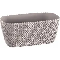 Prosperplast 1x Kunststof splofy plantenbak/bloembak taupe 40 cm - Tuin decoraties