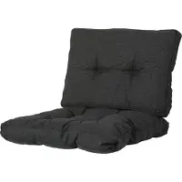 Madison - Loungekussen - Tuinkussen - Zitkussen - Rugkussen - 2-delig - 60 x 60cm - Rib Zwart