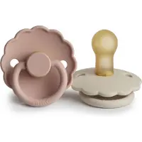 BIBS Frigg fopspeen - maat 1 0-6 maanden - 2 stuks - daisy - blush - cream