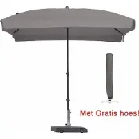 Madison Luxe Parasol rechthoek taupe 210 x 140 cm met hoes