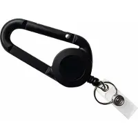 ABC-led Sleutelhanger met karabijnhaak - 9cm - Met sleutelring - Zwart