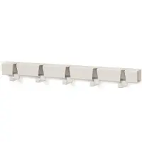 Vij5 Witte metalen wandkapstok vijf haken 50 cm. Industrieel uit buis 3D gelaserd & Maarten Baptsit