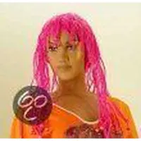 Partyproduct Rasta pruik - Roze dreadlocks met kraaltjes