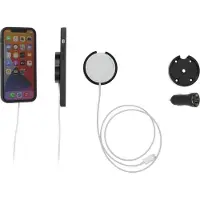 Brodit MagSafe houder zonder kogelgewricht met autolaadadapter, Smartphonehouder, Zwart
