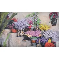 At Deurmat trap met bloemen