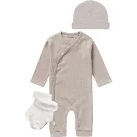 Noppies SET(3delig) Boxpak Nevis, Mutsje Nevel Taupe, met sokjes - Maat 68