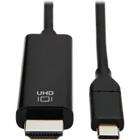 Eaton Tripp-Lite U444-003-H4K6BE USB-C to HDMI Adapter Cable (M/M) - 3.1, Gen 1, Thunderbolt 3, 4K @ 60 Hz, Converter on HDMI End, Black, 3 ft. TrippLite