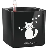 Lechuza Plantenbak CUBE Glossy CAT 14 ALL-IN-ONE hoogglans zwart