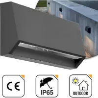 ORNO ENYE LED Wandlamp - Industriële LED lamp - Buitenlamp IP65 - IK08 - 4000K - 60 lm - 3W/230V - Antraciet