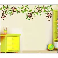 Design Muursticker kinderkamer babykamer | jongen meisje | aap banaan bos bladeren jungle takken | decoratie