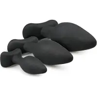 Easytoys Anal Collection Rocket - anaalplugset (zwart, 3-delig)