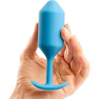 B-Vibe Snug Plug 3 - dubbele kogel-buttplug (180 g, blauw)