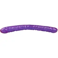 Crystal Jellies Doc Johnson dubbele dildo Double Dong paars - 45,47 cm