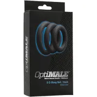 Doc Johnson OptiMALE Driedelige Cockring Set - Grijs