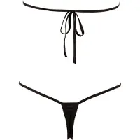 NO:XQSE - Open lichaamstring met strass steentjes - zwart - S-L