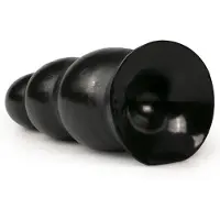 All Black Zwarte dildo 23 cm met ribbels