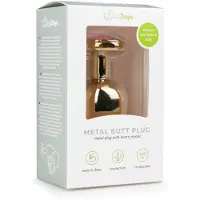 Easytoys Anal Collection Metaal No.8 - anale plug met hartvormige basis (goud-roze, 3,5 cm)