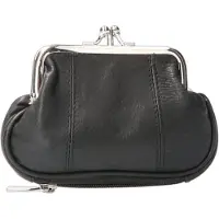 LEATHER DESIGN Beugel Beursje Zwart