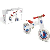 Scratch houten loopfiets Wit met Ster