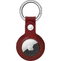 Bouletta geschikt voor Airtag sleutelhanger leder hanger hoesje - Burned Red