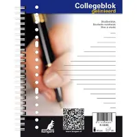Kangaro Collegeblok A5 17-gaats 60grs 80 blad gelinieerd. 5 stuks K-5545-5