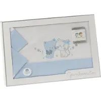 Gamberritos lakenset kinderwagen Katjes katoen blauw 3 delig