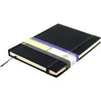 Kangaro alfabetboek - A5 - A-Z - linnen hard cover - zwart - leeslint - sluitelastiek - K-5105