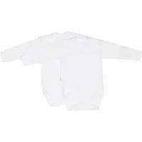 ISI Mini - Wikkelromper - Teddy - Lange mouw - wit - 62/68 - set van 2