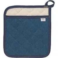 Now Designs Denim pannenlap 20 x 20 cm katoen blauw