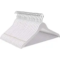Mazazu MIRA Home - Kledinghangers - Set van 20 - Antislip - Praktisch - Hout - Wit - 25x2.2x17