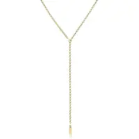 Elli - Halsketting - Dames Y-snoer erwt ketting geo design rechthoek in 925 sterling zilver - Dames