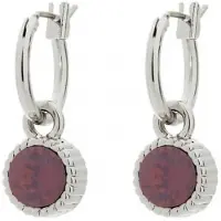 Biba Hang Oorbellen Zilver met Swarovski Steentje Cyclamen Opal