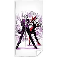 Carbotex strandlaken Batman junior 70 x 140 cm katoen wit/paars