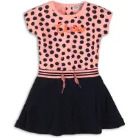 Dirkje jersey jurk met all over print lichtroze/donkerblauw Lichtroze/donkerblauw 62