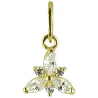 New Bling 9NBSAM-G200276 Gouden Hangertje - Dames - Bloem - Zirkonia - 5 x 6 mm - 14 Karaat - Bedel - Goud