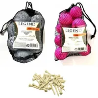 Legend Distance - Combinatie Deal - Golfballen Roze en Wit - Dozijn 24 / stuks + GRATIS Houten Tees