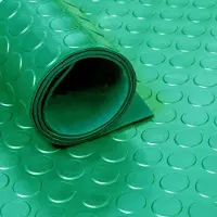 Ivol Rubbermat op rol - Noppen 3mm Groen - Breedte 120 cm - Geurloos - Rubber loper - Per strekkende Meter