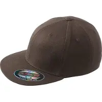 Myrtle beach Unisex Flexfit Flat Peak Cap (Donkerbruin)