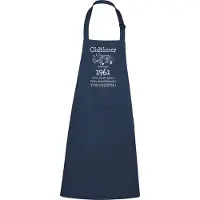 Kariban Keukenschort - BBQ schort - Oldtimer - Jaartal 1961 - navy / blauw