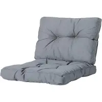 Madison - Loungekussen - Tuinkussen - Zitkussen - Rugkussen - 2-delig - 60cm x 60cm - Florance Rib Grijs